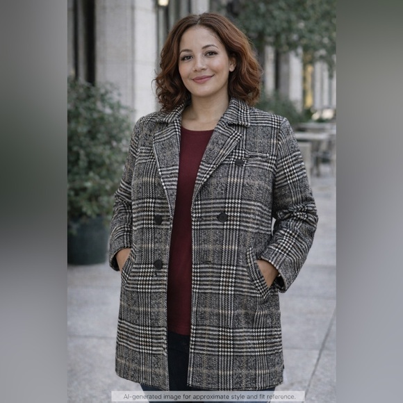 SHEIN Jackets & Blazers - Black and White Peacoat